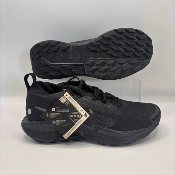 Mens Size 7.5 Nike Pegasus Trail 5 GTX Black Anthracite FQ0908-002 - Picture 2 of 5